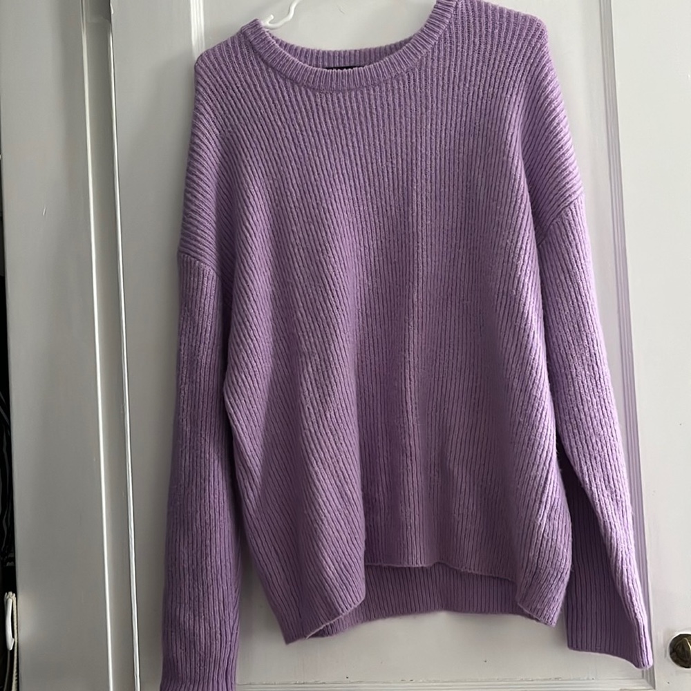 Purple oversized Kendall + Kylie sweater.